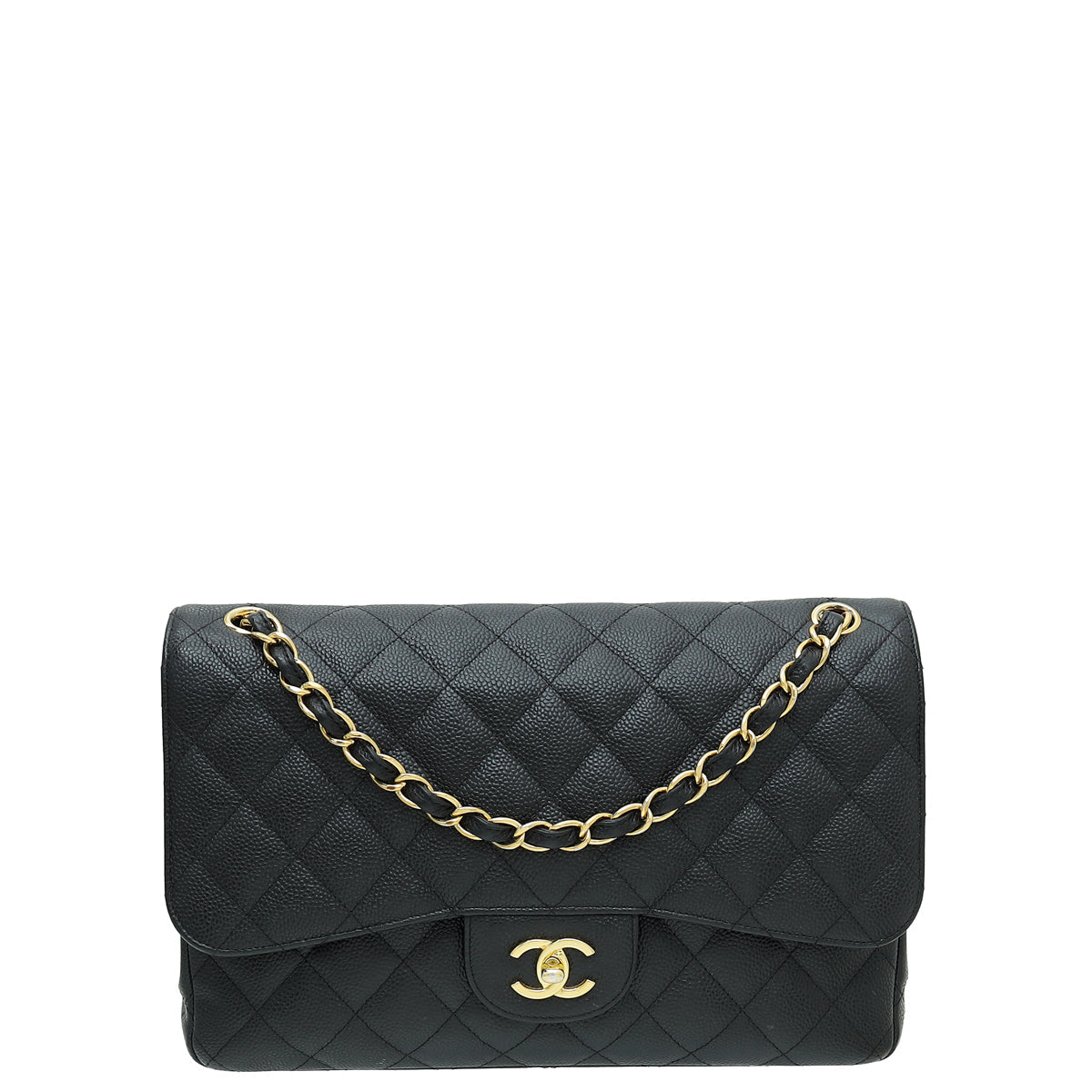 Chanel Black CC Double Flap Jumbo Bag