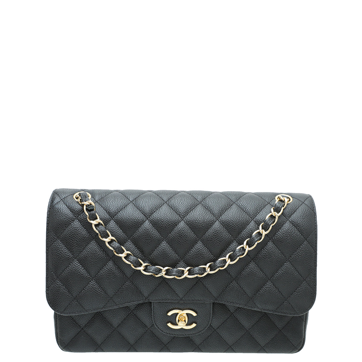 Chanel Black Classic Double Flap Jumbo Bag