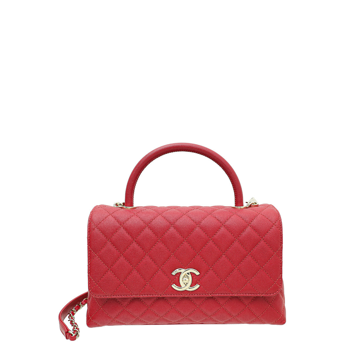 Chanel Red Coco Handle Small Bag