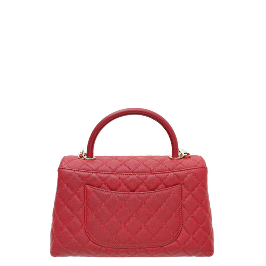 Chanel Red Coco Handle Small Bag