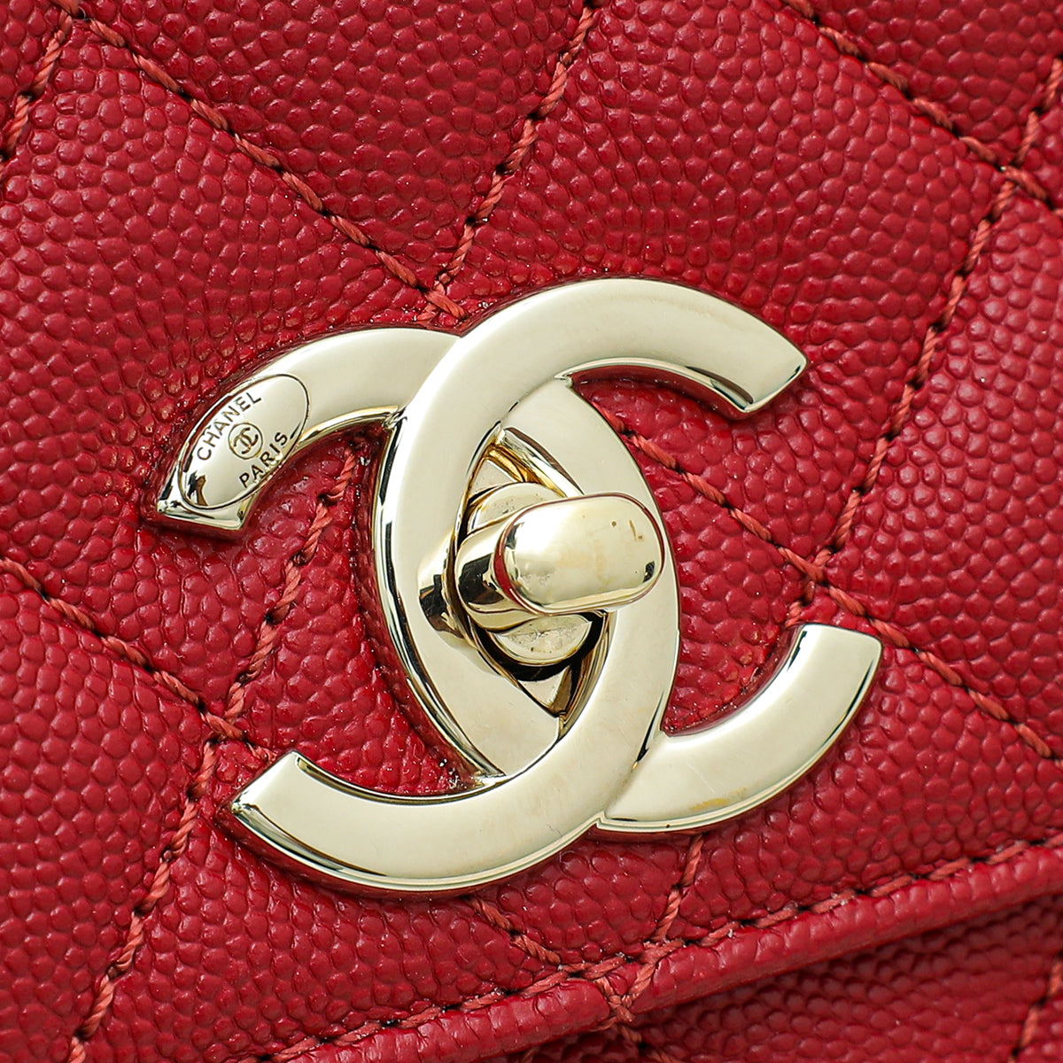 Chanel Red Coco Handle Small Bag