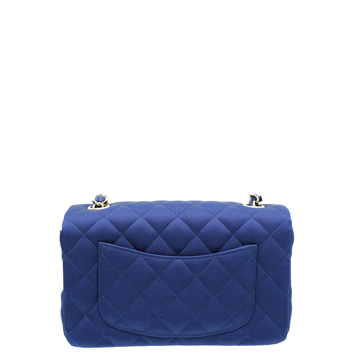 Chanel Blue Satin CC Classic Mini Rectangular Flap Bag