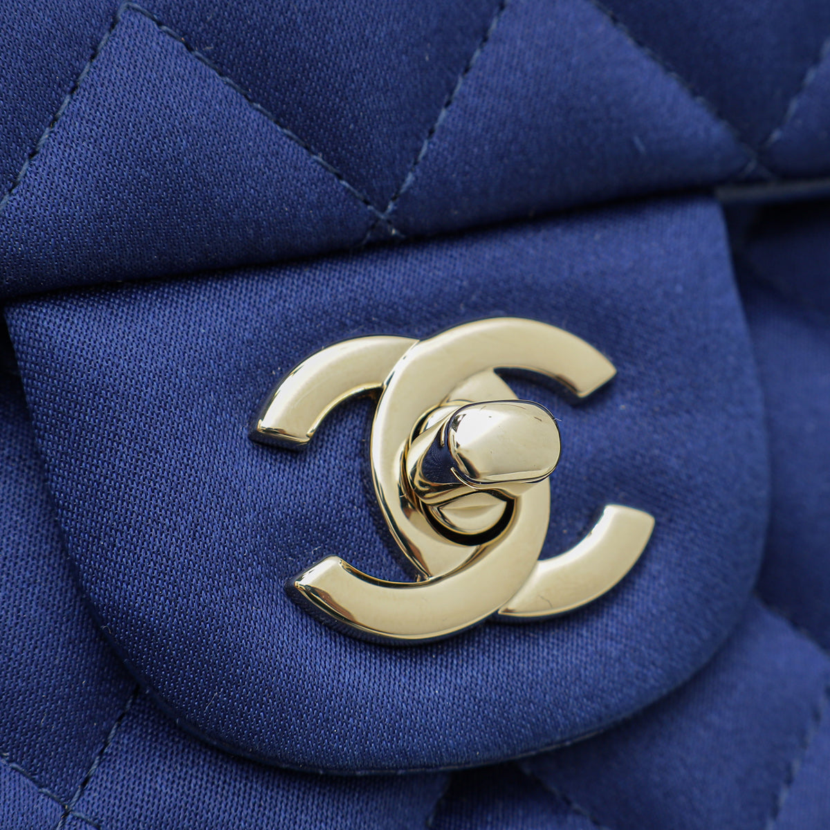 Chanel Blue Satin CC Classic Mini Rectangular Flap Bag