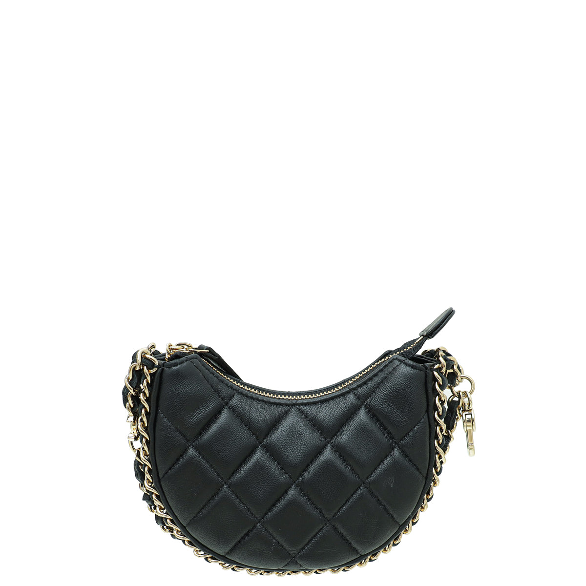 Chanel Black CC Quilted Mini Hobo Crossbody Bag