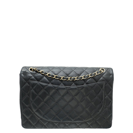 Chanel Black CC Classic Double Flap Maxi Bag