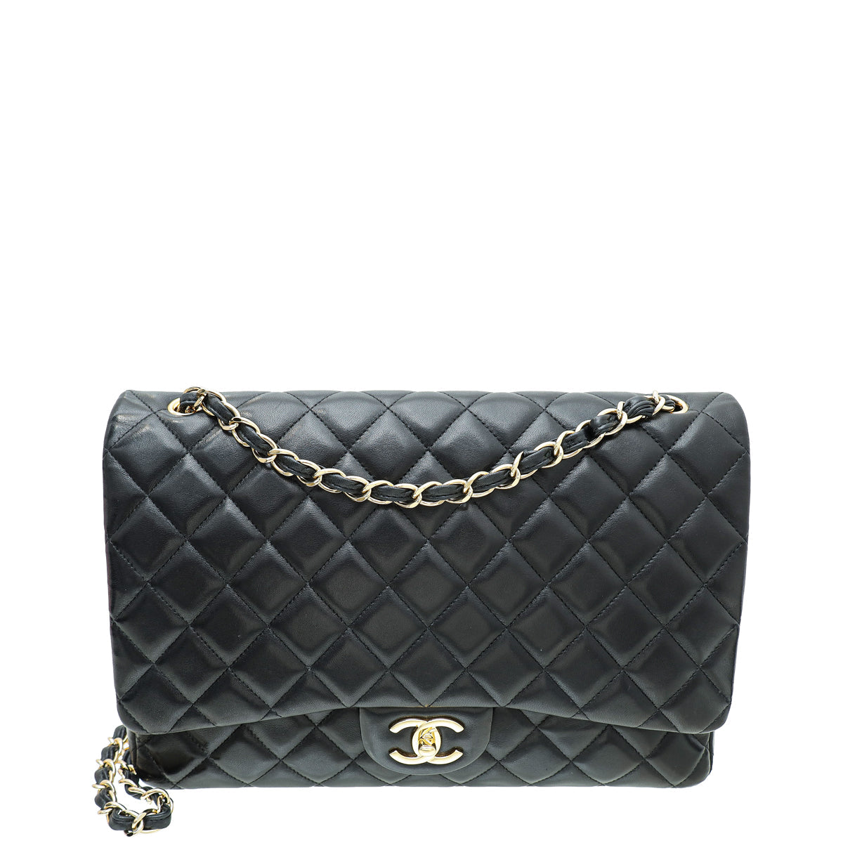 Chanel Black CC Classic Double Flap Maxi Bag