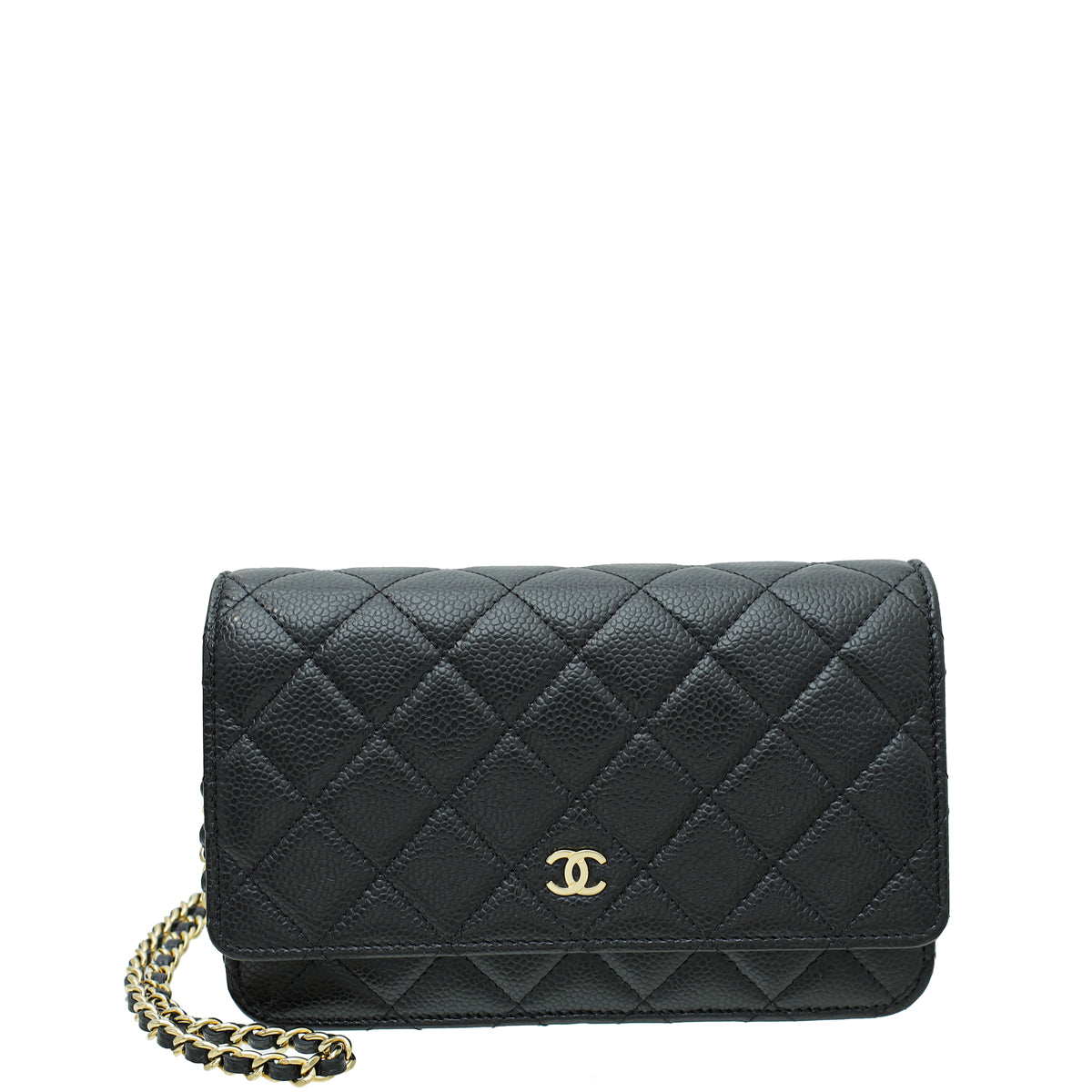 Chanel Black CC Classic Wallet On Chain