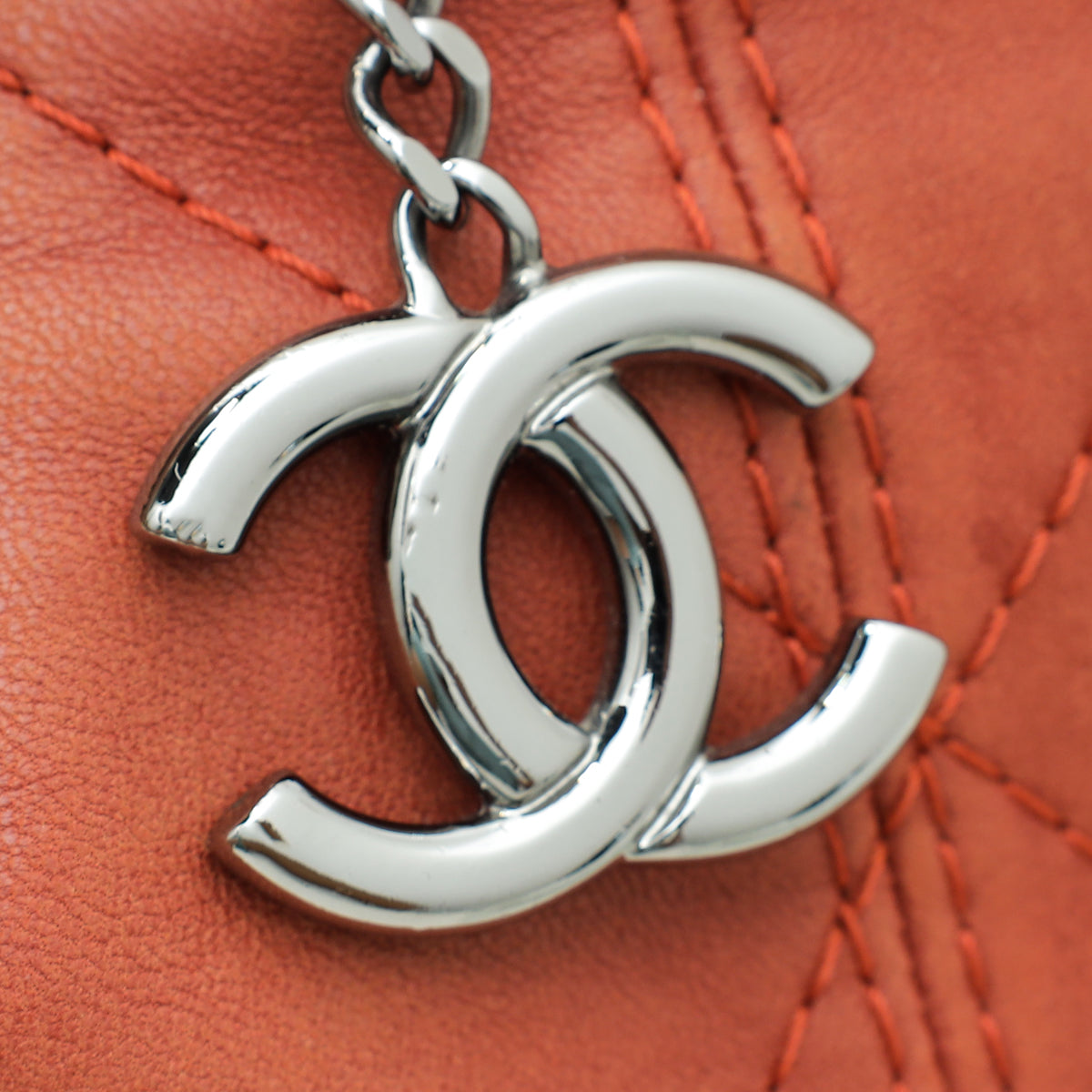 Chanel Rust Orange CC Soft Chain Tote Bag