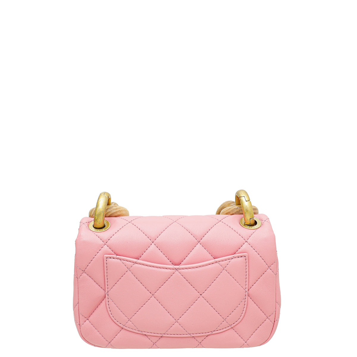 Chanel Pink CC Wood Chain Mini Bag