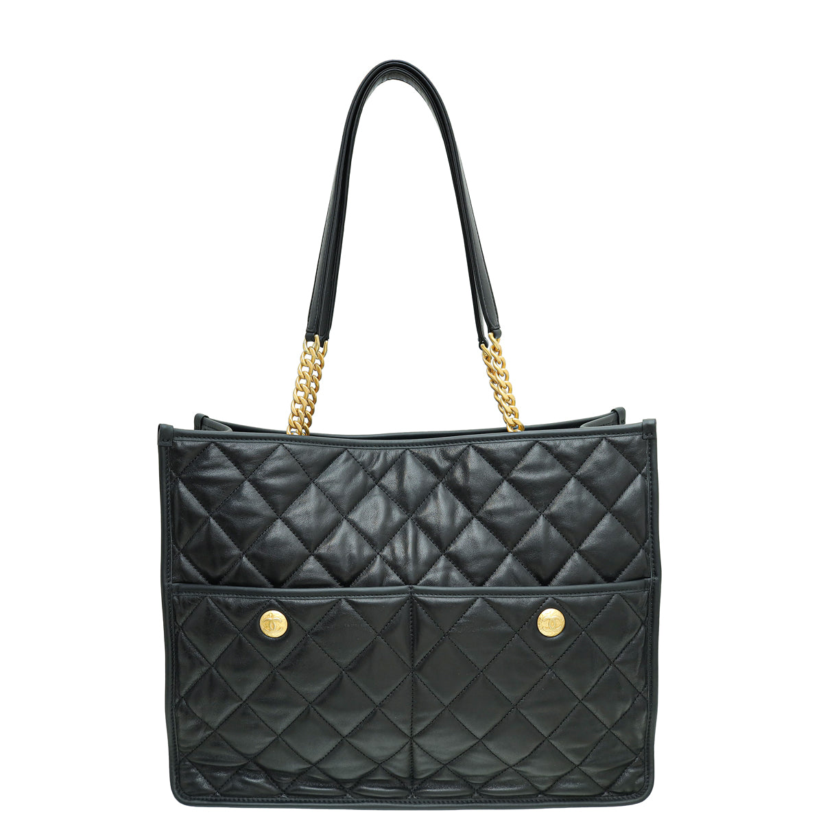 Chanel Black CC Multi Pockets Large Tote Bag