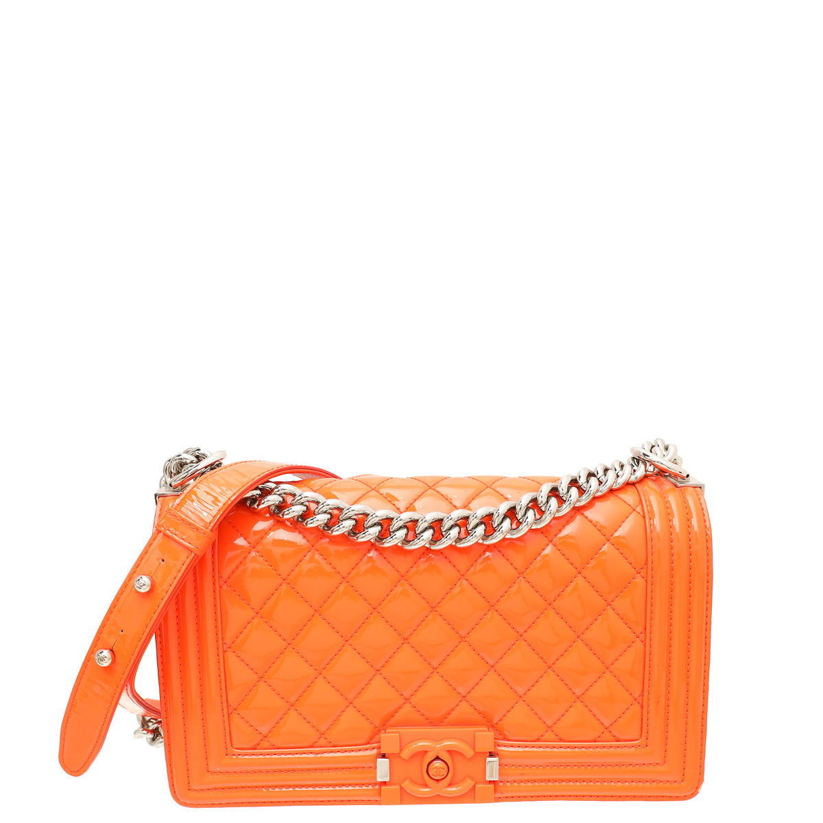 Chanel Orange Le Boy Medium Flap Bag