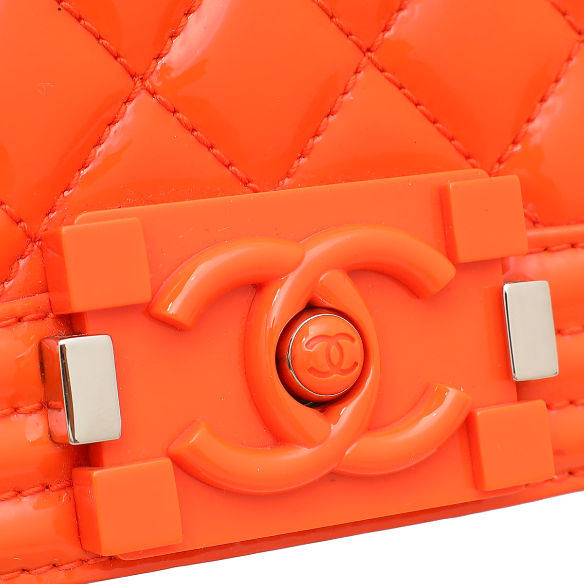 Chanel Orange Le Boy Medium Flap Bag