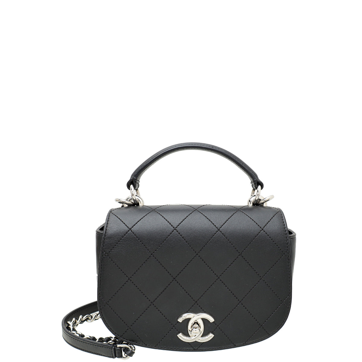 Chanel Black CC Stitched Ring My Bag Flap Small Crossbody Bag