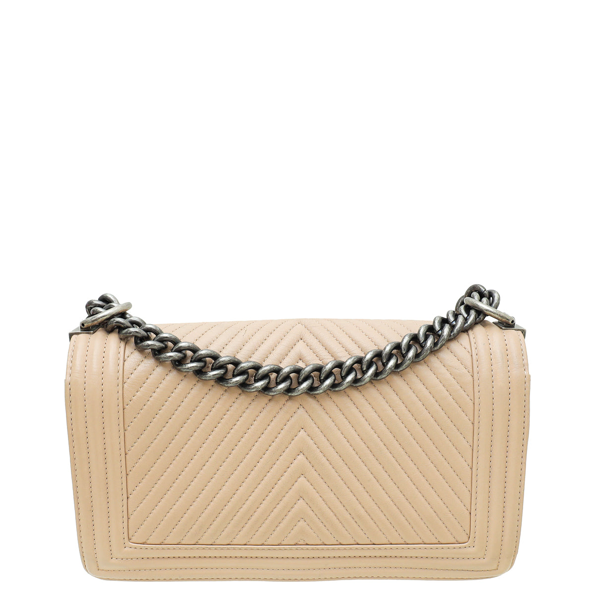 Chanel Beige Le Boy Chevron Medium Bag