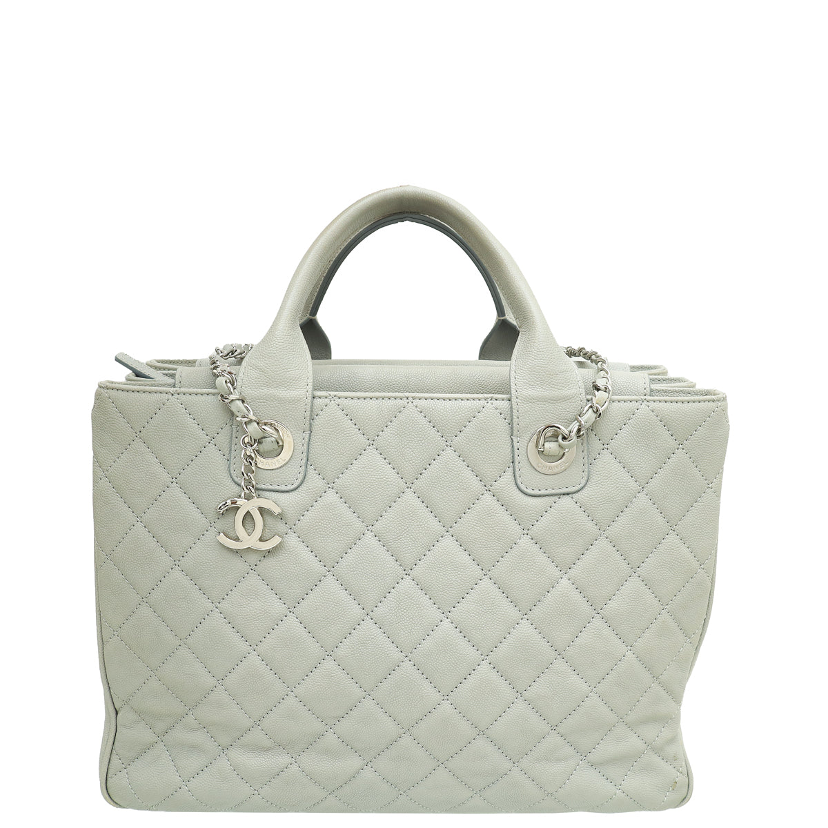 Chanel Grey CC Charm Urban Companion Top Handle Shopping Large Bag