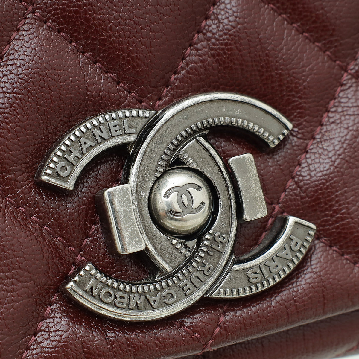 Chanel Burgundy City Rock Flap Large Bag