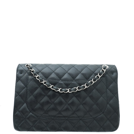 Chanel Black CC Classic Double Flap Jumbo Bag