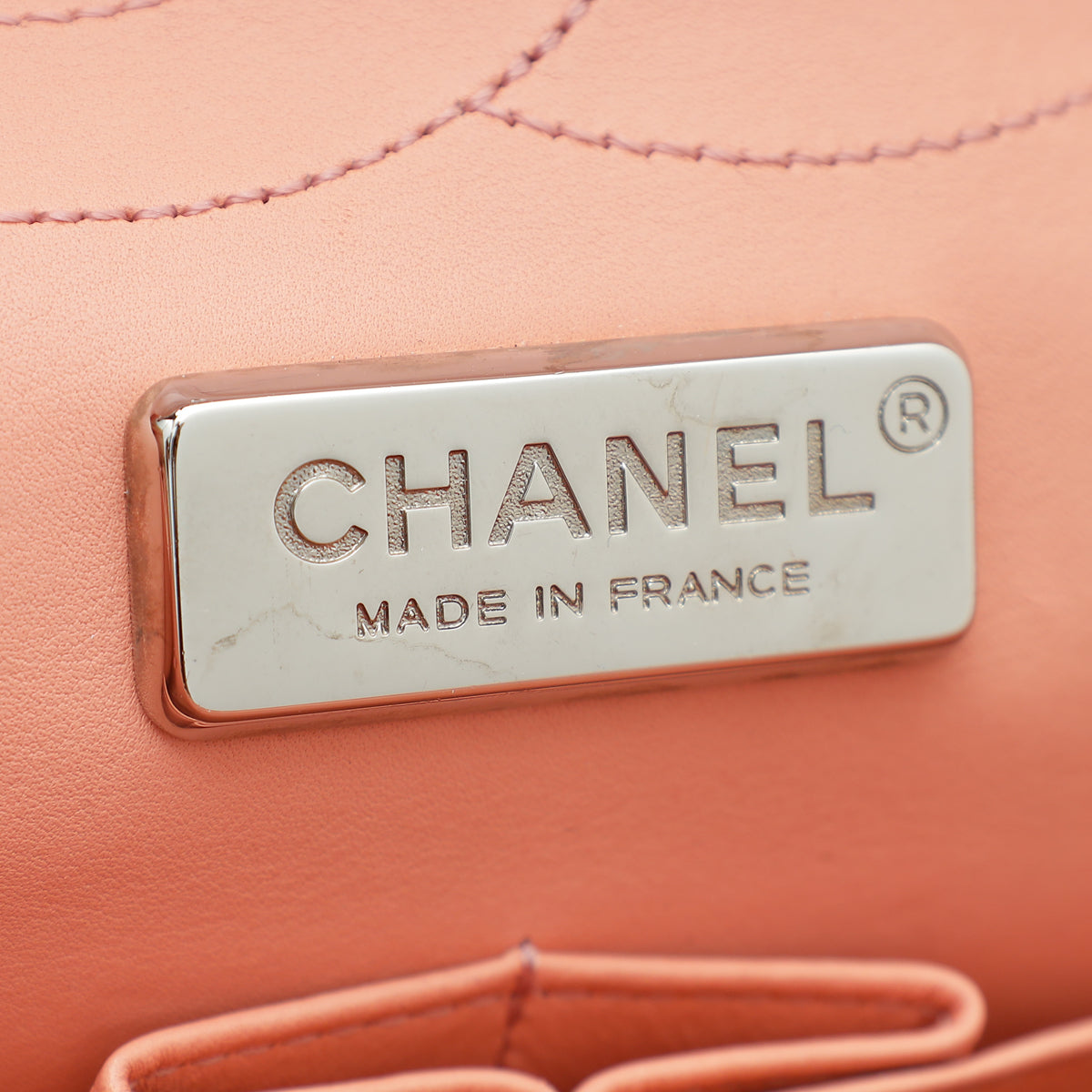 Chanel Peach Python CC Classic Double Flap Jumbo Bag