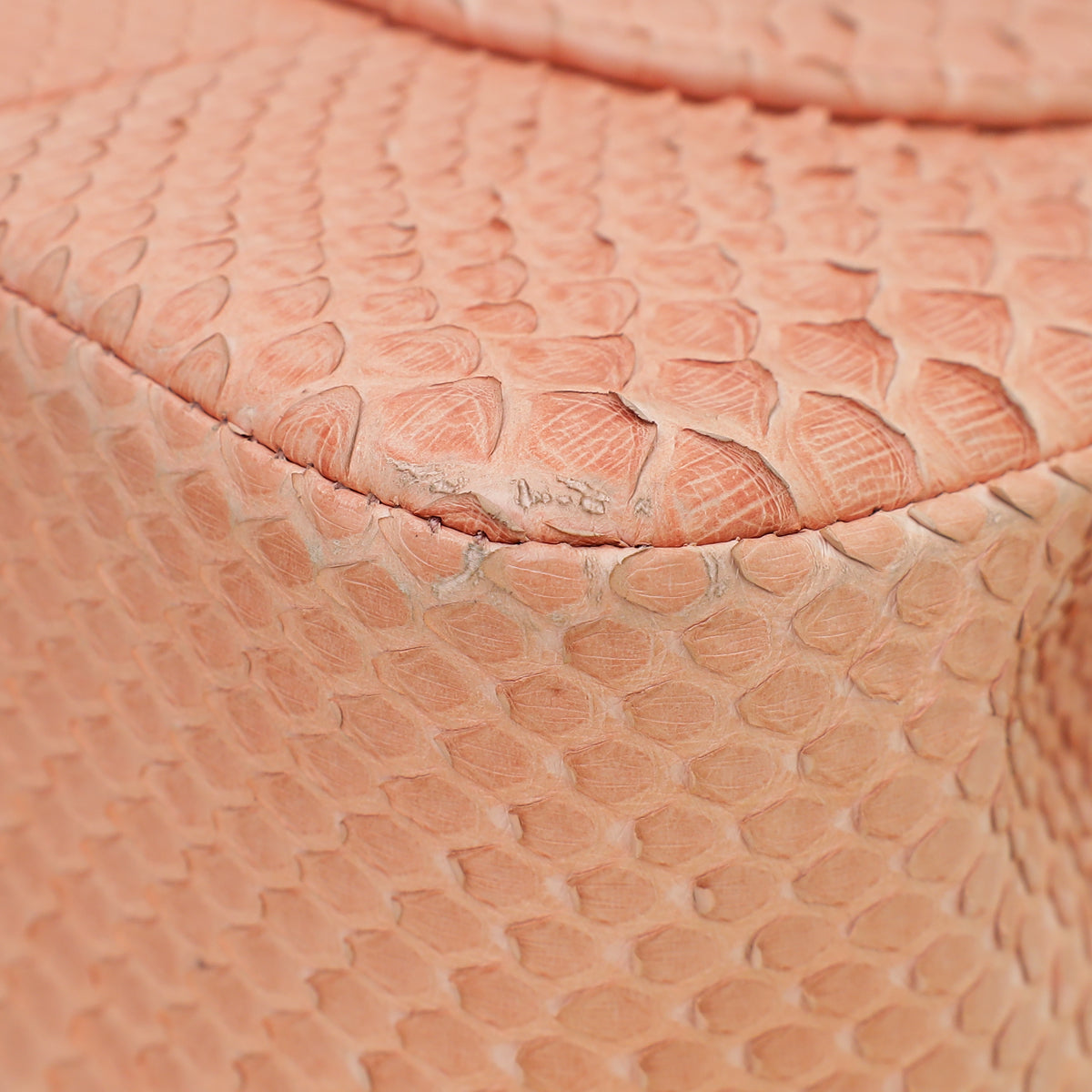 Chanel Peach Python CC Classic Double Flap Jumbo Bag