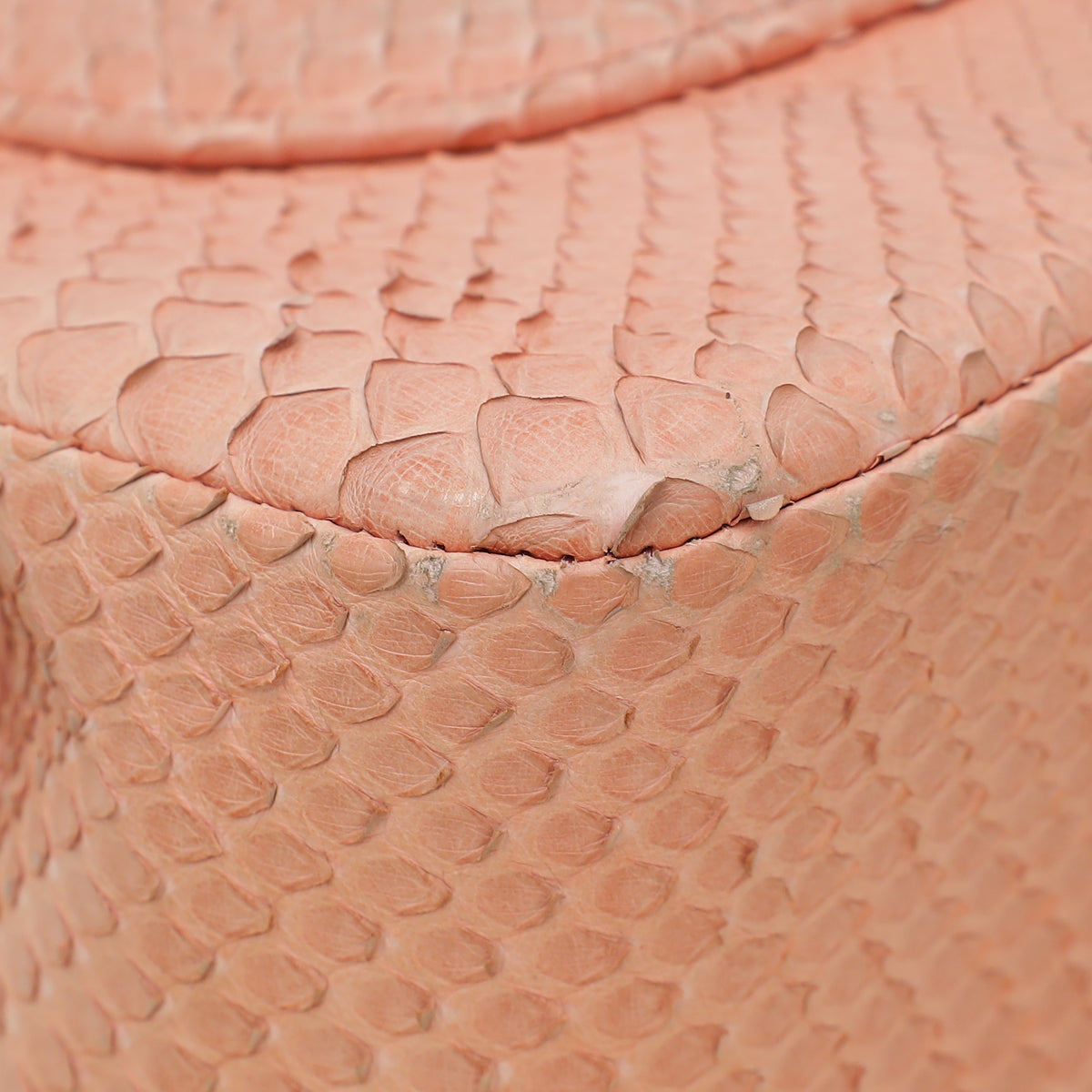 Chanel Peach Python CC Classic Double Flap Jumbo Bag