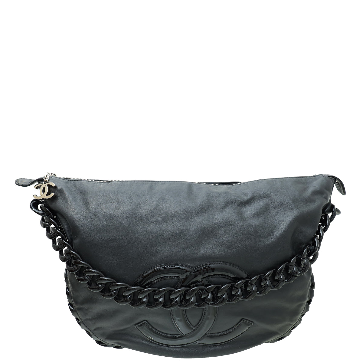 Chanel Black CC Resin Modern Chain Hobo Bag