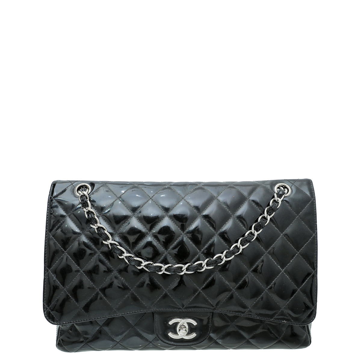 Chanel Black CC Classic Single Flap Maxi Bag