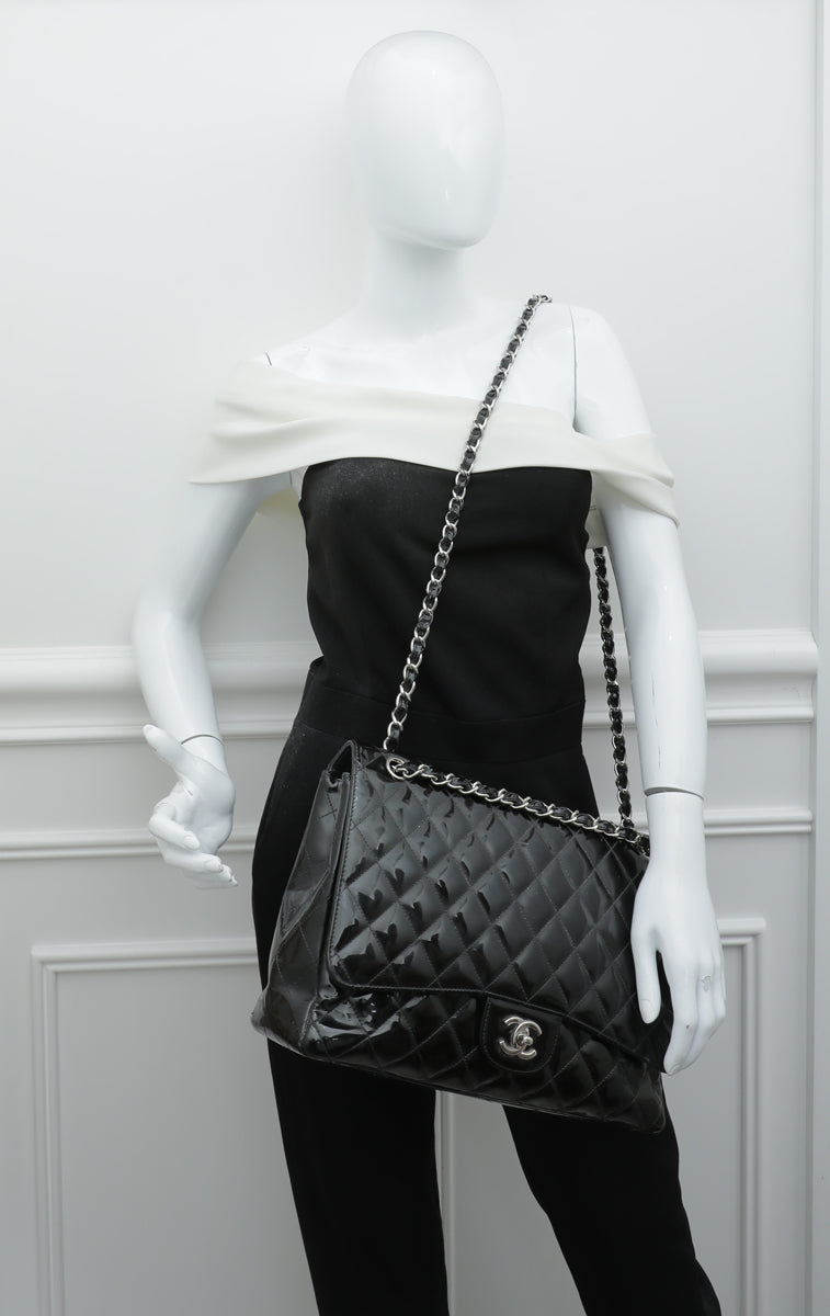 Chanel Black CC Classic Single Flap Maxi Bag