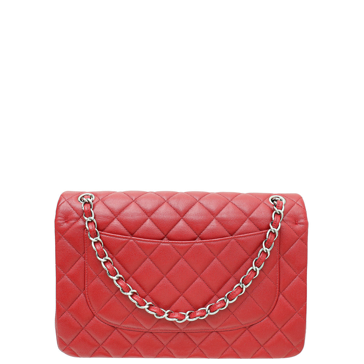 Chanel Dark Red CC Classic Double Flap Jumbo Bag