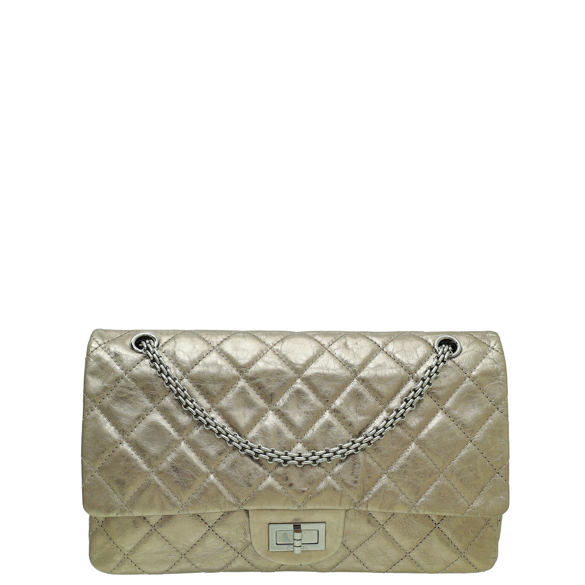 Chanel Metallic Champagne Reissue 2.55 227 Flap Bag