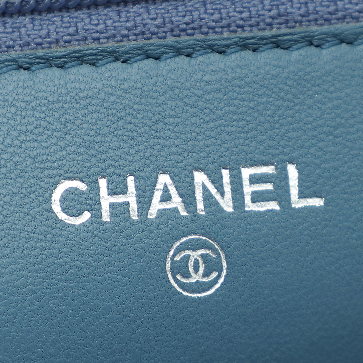 Chanel Blue Grey CC Classic Wallet On Chain