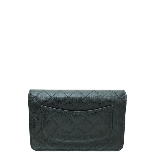 Chanel Black CC Classic Wallet On Chain