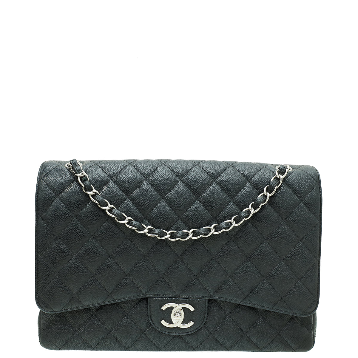 Chanel Black CC Classic Double Flap Maxi Bag