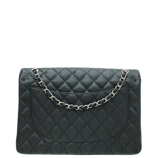 Chanel Black CC Classic Double Flap Maxi Bag