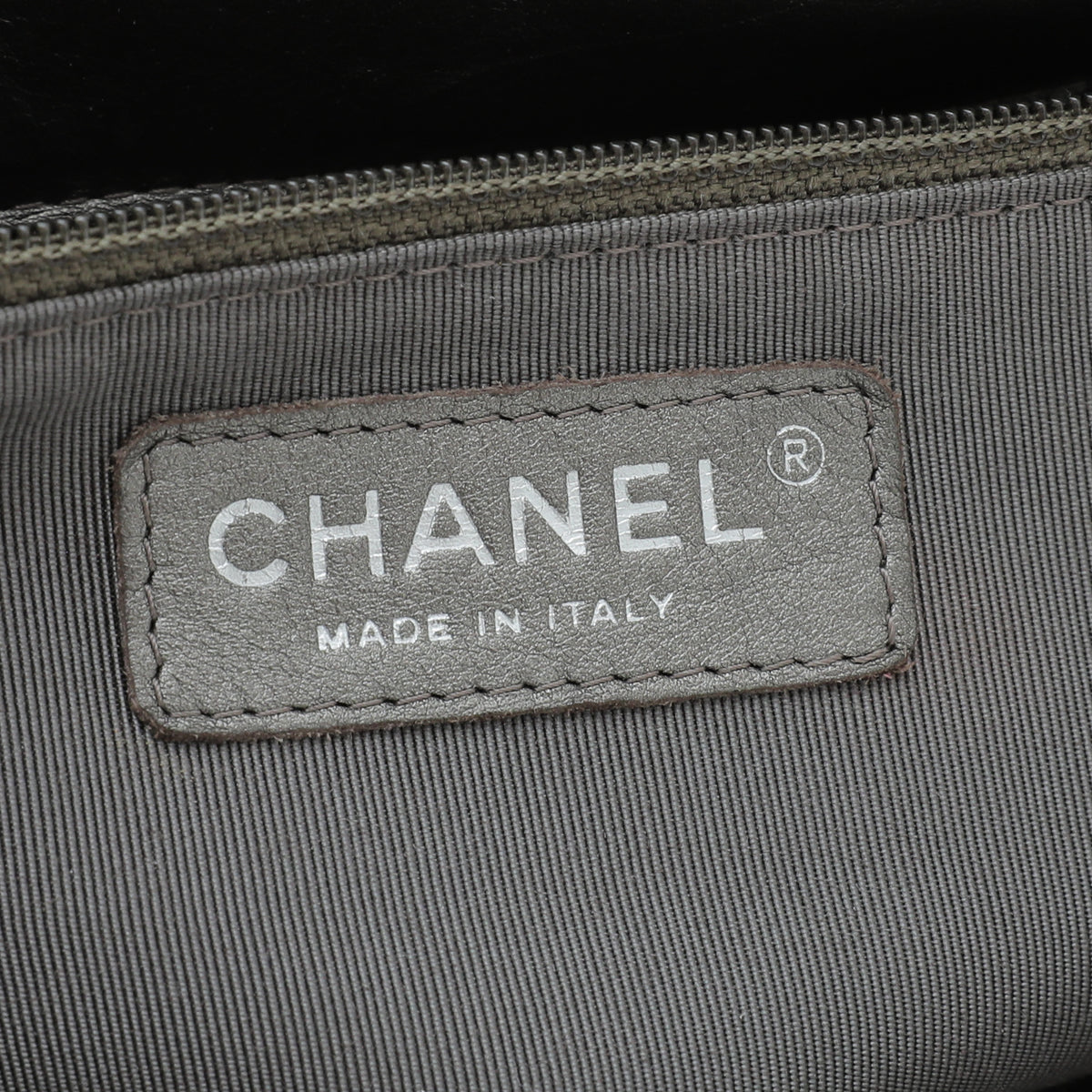 Chanel Metallic Grey CC Front Pocket Tote Medium Bag