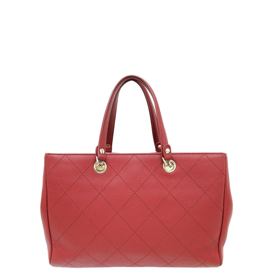 Chanel Burgundy CC Bullskin Shopping Tote Bag