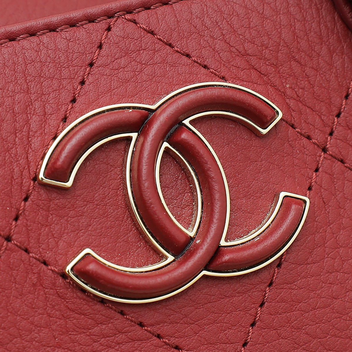 Chanel Burgundy CC Bullskin Shopping Tote Bag