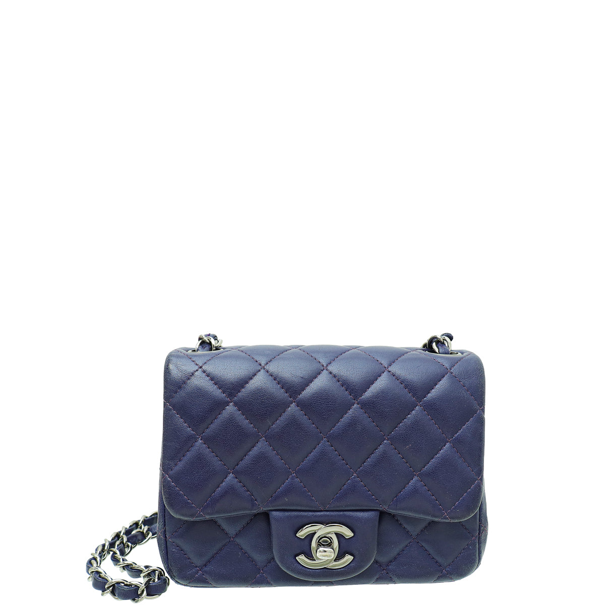 Chanel Dark Violet CC Classic Mini Square Flap Bag