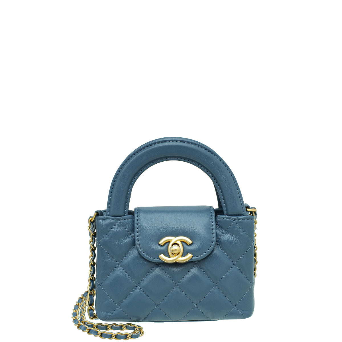 Chanel Slate Blue Micro Kelly Bag