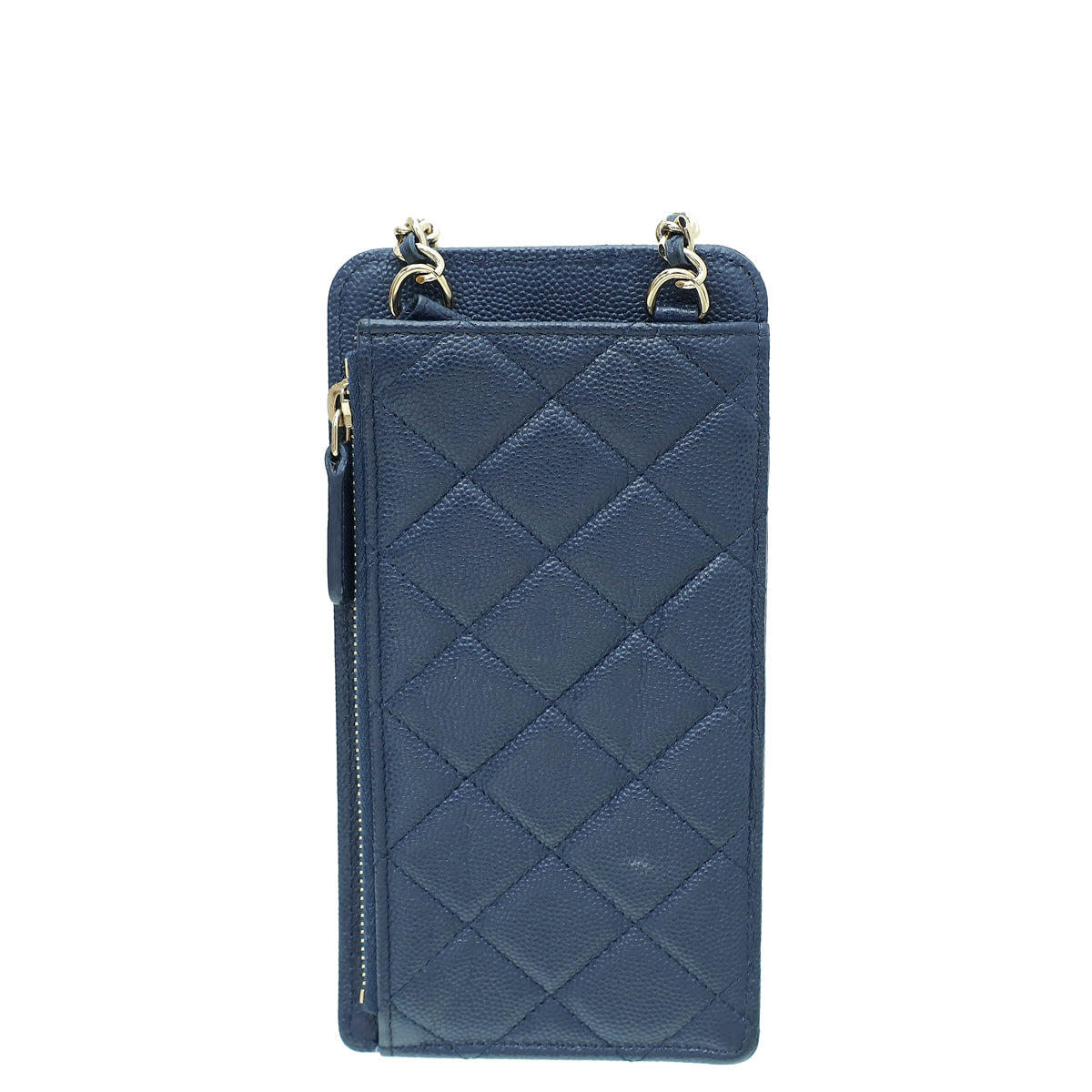 Chanel Navy Blue CC Compact Phone Chain Pouch