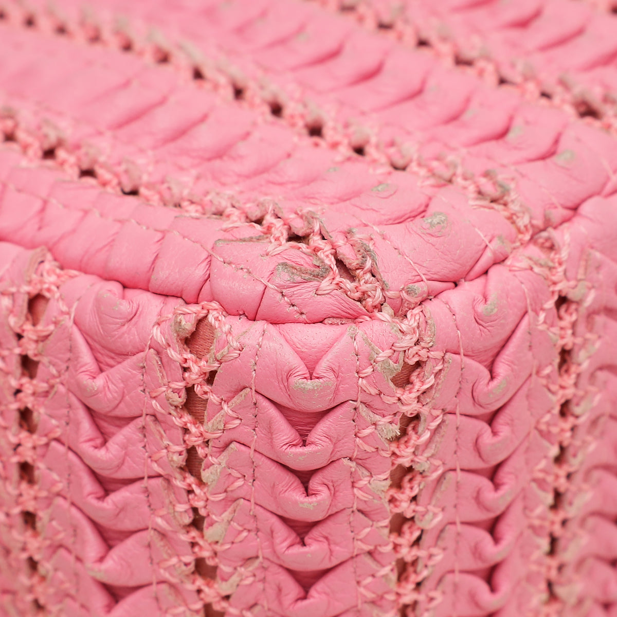 Chanel Pink CC Paris Seoul Crochet Mini Square Bag