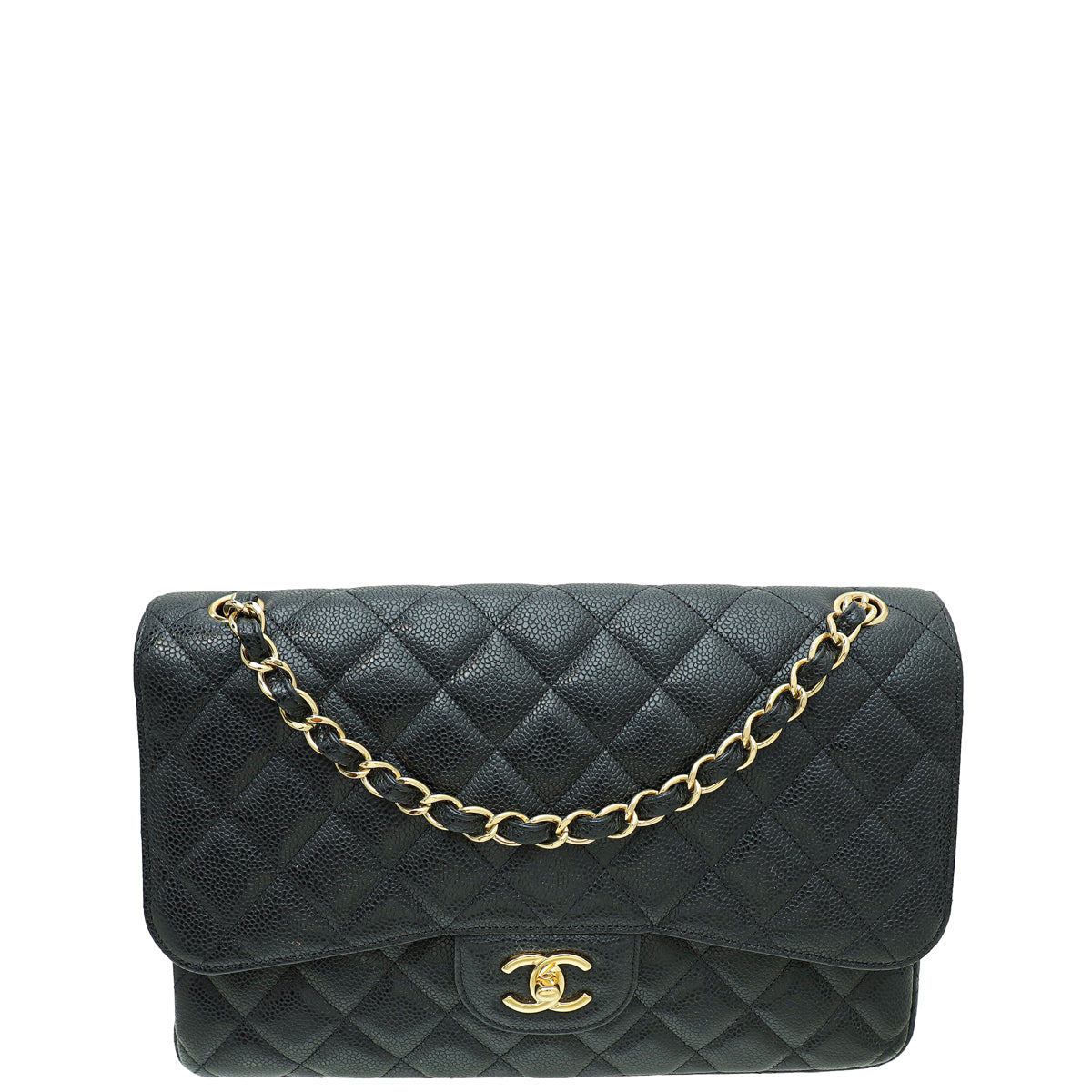 Chanel Black CC Classic Double Flap Jumbo Bag