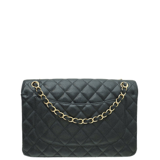 Chanel Black CC Classic Double Flap Jumbo Bag