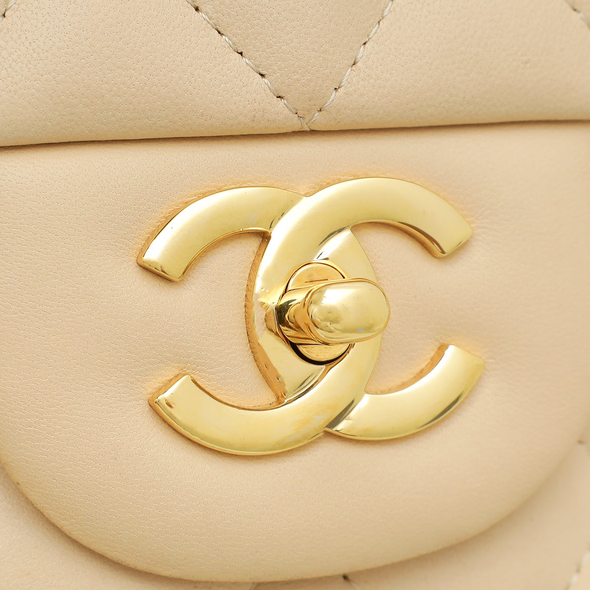 Chanel Beige CC Classic Double Flap Jumbo Bag