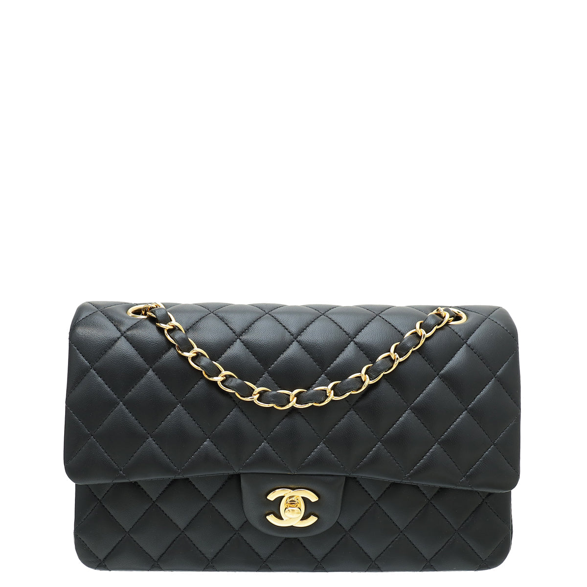 Chanel Black CC Classic Double Flap Medium Bag