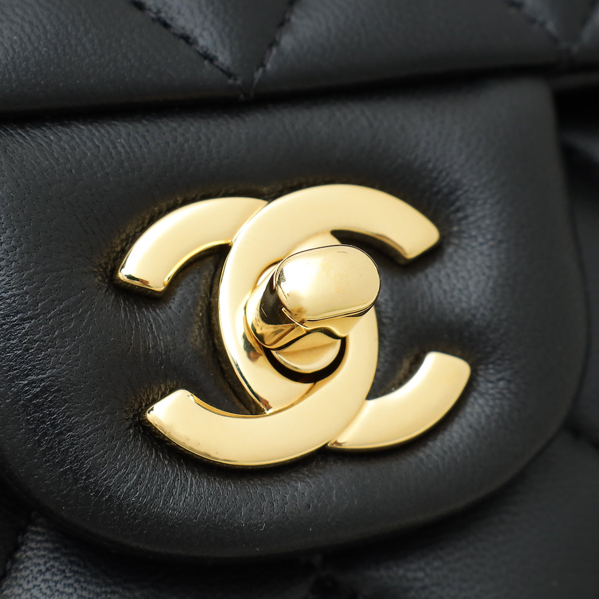 Chanel Black CC Classic Double Flap Medium Bag