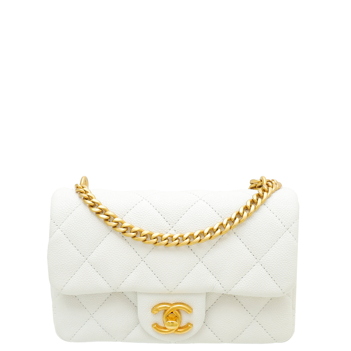 Chanel White CC Sweetheart Crush Mini Rectangular Flap Bag