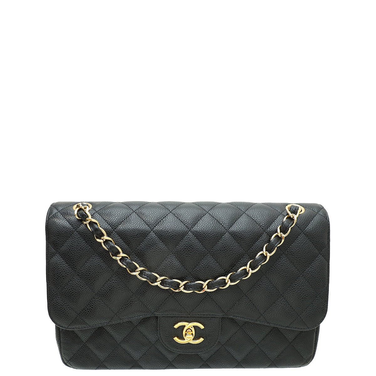 Chanel Black CC Classic Double Flap Jumbo Bag