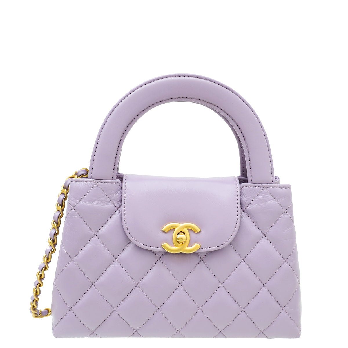 Chanel Lilac Quilted CC Mini Kelly Bag