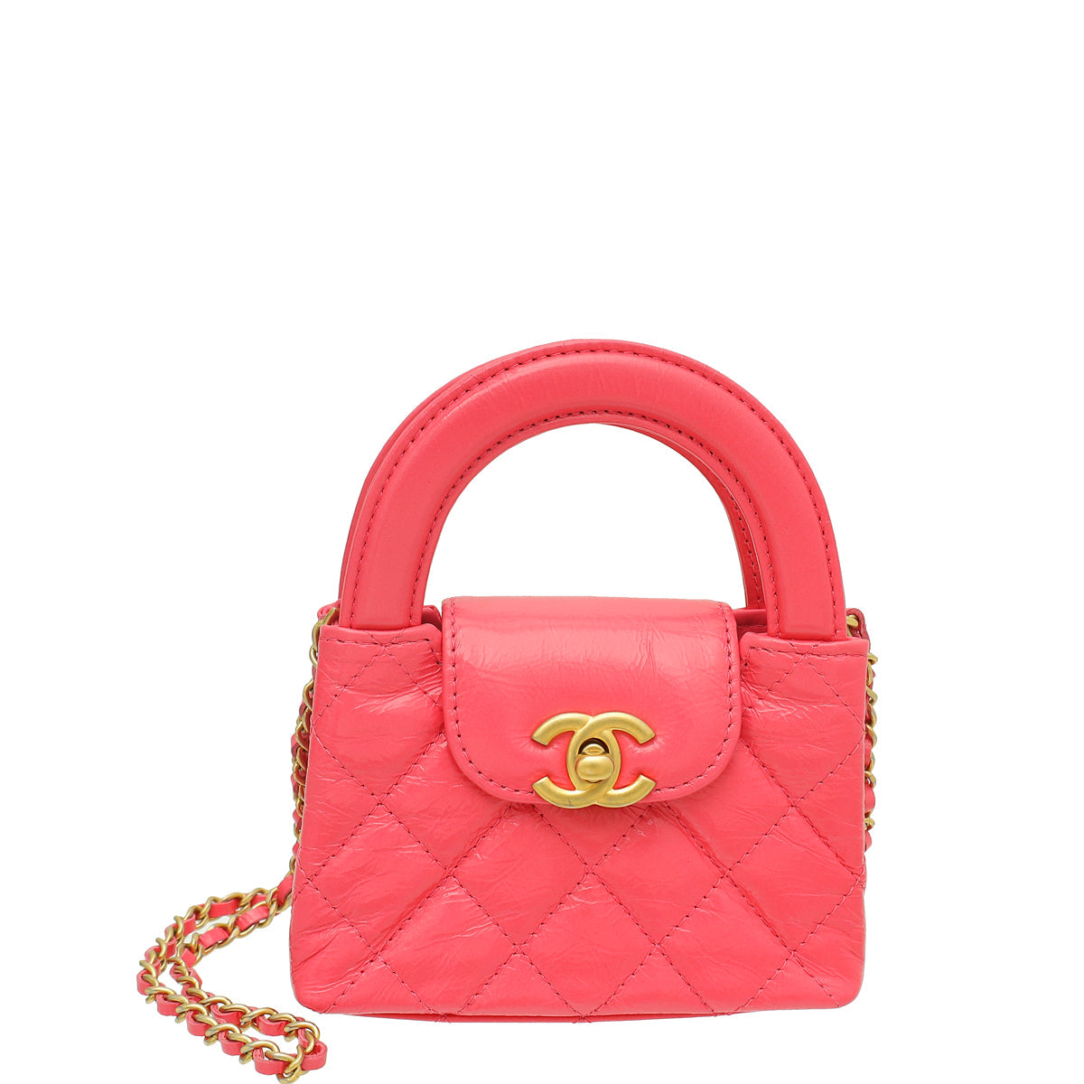 Chanel Pink CC Micro Kelly Quilted Bag