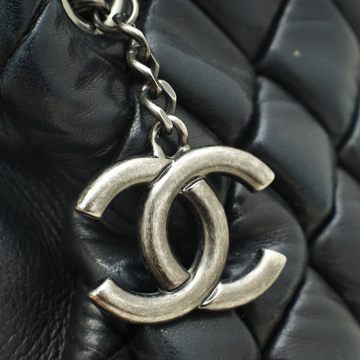 Chanel Black CC Charm New Bubble Small Tote Bag